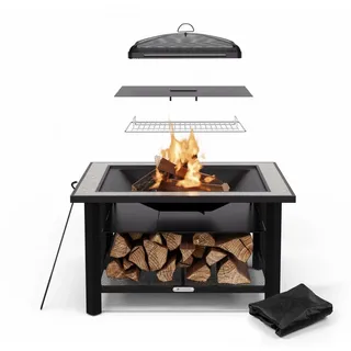 Blumfeldt Feuerschale Grill Ø 87 cm Grau
