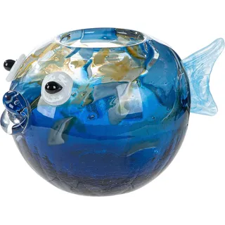 Gilde Vase Fisch Kandaru blau 13 cm