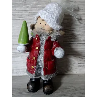Winterkind--Mädchen m. Strickmütze--Weihnachtsdeko-rot-Deko Figur--Tischdeko *