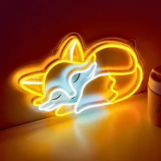 NELUX LED Schild Fuchs, Zimmer Deko Wand, Neon Schild Lampe Fuchs Deko