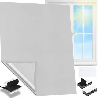 Fenster Verdunkelung - 100% Lichtblockierende Verdunklungsfolie mit Klett, Innen Sonnenschutz Fenster Abdunkeln, Ohne Bohren Hitzeschutz Verdunklungsstoff für Dachfenster,Reise,200x148cm