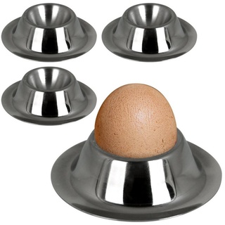 Koopman Eierbecher Eierständer Edelstahl Eihalter Eier Becher 4 Stück, (4er Set), Frühstücksset Eibecher Eierständerset Ständer Frühstücksgeschirr