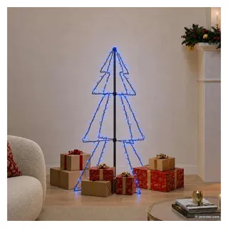 vidaXL Weihnachtsbaum Kegelform Metall 78x120 cm 160 LEDs blau