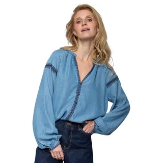 Emily Van Den Bergh Schlupfbluse Damenbluse 9092-992 blau 38