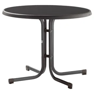 Sieger Boulevard-Klapptisch mit mecalit-Pro-Platte Ø 86 x 72 cm eisengrau/schieferdekor anthrazit