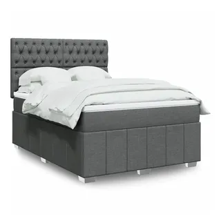 vidaXL Boxspringbett 140 x 200 cm Dunkelgrau