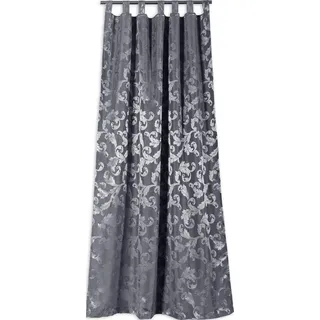 EXPERIENCE Gardine Schlaufenschal Lyon Barock silber 140 cm x 245 cm, blickdichter Vorhang silberfarben