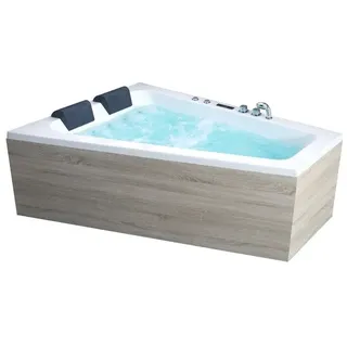 EAGO Whirlpool AWT GE104E mit Holzschürze, 170x130 cm, rechts