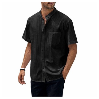 AFAZ New Trading UG Hemdbluse Leinenhemd Herren Hemd Kurzarm Leinenshirt Freizeithemd Businesshemd XL