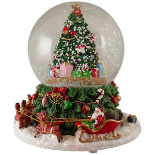 Christmas Paradise Schneekugel mit Spieluhr 17cm, Weihnachtsbaum (mechanisch aufziehbar, Weihnachtsdeko, 1 St), spielt Melodie, Baum dreht sich bunt