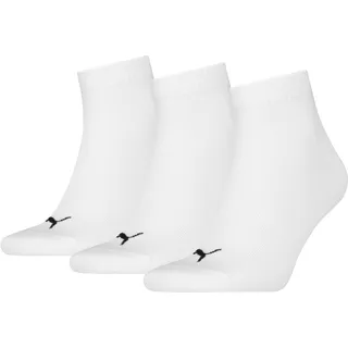 Puma Unisex Quarter Socken 3 Paar Weiß 47-49