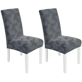 LuxusKollektion Stuhlhusse Stuhlhussen Stretch 2er Set Elastisch Hochlehner Hellgrau 2er Set