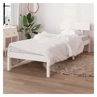 vidaXL Massivholzbett 140 x 200 cm Weiß