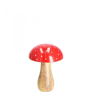 Pilz Fliegenpilz Holz Rot Holz Höhe 12,5 cm Herbst Advent Deko Figur NEU!