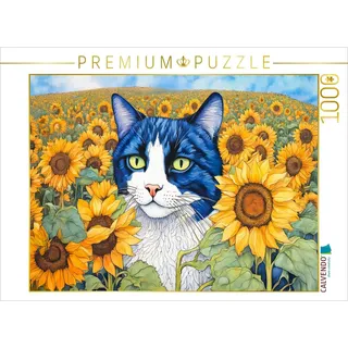 Calvendo Katze im Sonnenblumenfeld 1000 Teile