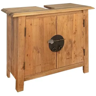 furnicato Waschtisch Waschbeckenunterschrank Massivholz Retro-Look 70x32x63 cm Braun (1-St), Badschränke mit viel Stauraum und Wandhalterung für das Badezimmer braun
