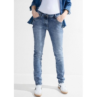 Cecil Slim-fit-Jeans in Used-Optik blau 32