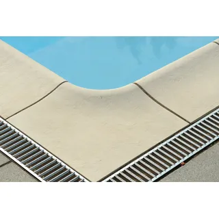 WESERWABEN Pool-/Beckenrandsteine - Aquitaine gewölbt  roemische_treppe_links  Weiß