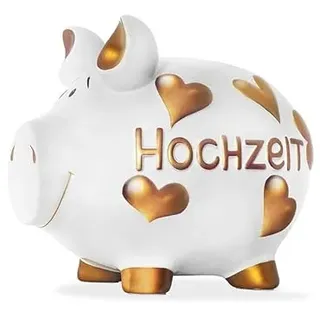 Brillibrum Design Sparschwein Hochzeit XXL Hochzeitsgeschenk Keramik Spardose Schwein Handmade Sparschwein Sparbüchse großes Hochzeitsschwein (Hochzeit Herzen (25x30x25 cm))