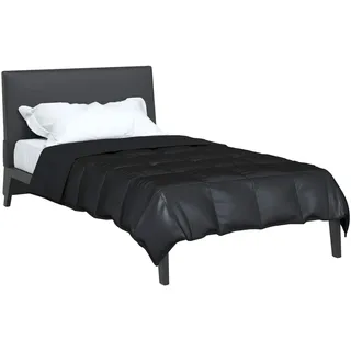 vidaXL Sommerdecke Schwarz 200 x 155 cm Satin und Mikrofaser