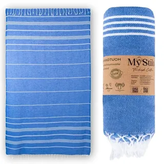 MyStilo® XXL Saunahandtuch Hamamtuch - Großes, Weiches Badetuch 100x200cm, Schnelltrocknend - Premium Strandtuch, Beach Towel, Handtuch für Männer, Frauen, Yoga und Fitness (Himmelblau)
