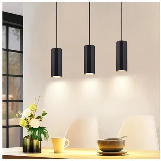 ZMH Pendelleuchte Esstisch 3-flammig,schwarze Hängelampe aus Metall mit GU10, ohne Leuchtmittel, Hängeleuchte bis 150 cm höhenverstellbar schwarz Lineare Deckenplatte | 5 cm x 45 cm x 10 cm