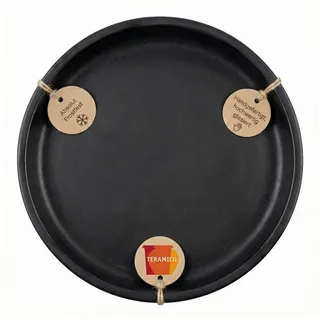 Teramico Blumentopfuntersetzer Keramik Untersetzer Anthrazit – Ø 40 cm (XXL) – Wasserdicht & Handgefe, Zubehör für Alle Holzkisten 50x40x30cm, 100% Frostfest schwarz