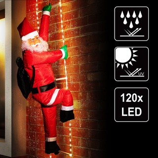 Weihnachtsmann auf Leiter mit 120 LEDs