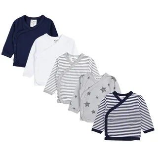 TupTam Baby Jungen Langarm Wickelshirt Baumwolle 5er Set - 56