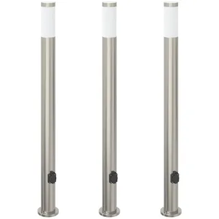 vidaXL Pollerleuchte Edelstahl 110,0 cm 3er Set silber