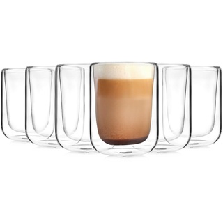 SÄNGER Thermoglas Cappuccino Gläserset doppelwandig, Glas, 330 ml, spülmaschinengeeignet weiß