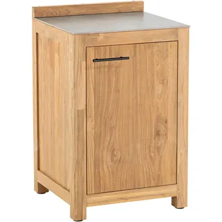 Niehoff Garden Outdoorküche Teak Edition, Teak, Titan, Holz, Keramik, Teakholz, massiv, einzeln stellbar, nur wie online abgebildet bestellbar, 60x94.7x57.5 cm, vormontierter Korpus, Gartenmöbel, Outdoor-Küchen