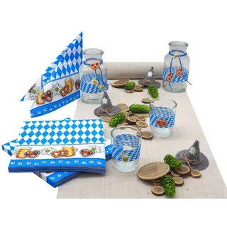 Oktoberfest Tischdeko Partydeko Bayrisch Blau Landhaus Mottoparty SET