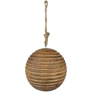 Clayre & Eef 6H2257 Christbaumkugel Ø 12x12 cm Braun Weihnachtskugel Holz