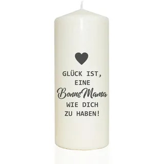 WB wohn trends Spruchkerze, Glück ist eine Bonus-Mama wie Dich zu haben, 20cm, 765g d8cm, Kerze mit Spruch, Brenndauer ca 70 Std