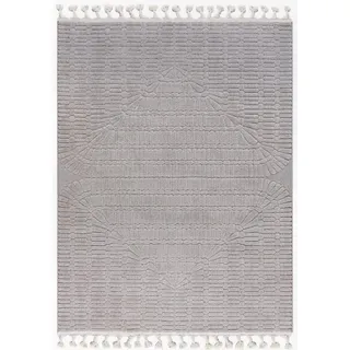 mazovia Designteppich Geometrische Bögen Wohnzimmer, Schlafzimmer, Esszimmer, Büro, 160 x 230 cm, Fußbodenheizung grau 160 x 230 cm