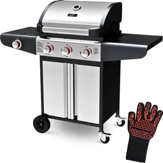 deluxe4home Gasgrill silber