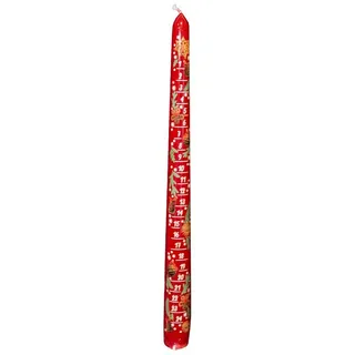 Ebersbacher Kerzenfabrik Rustic-Kerze Adventskalender Kerze Leuchterkerze rot