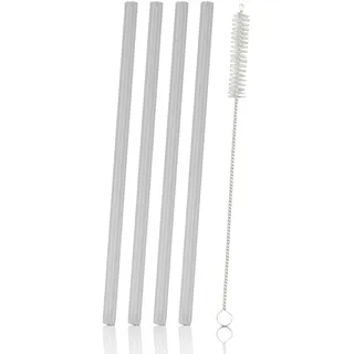 BestLivings Strohhalme aus Glas 20 cm 4 St. Transparent