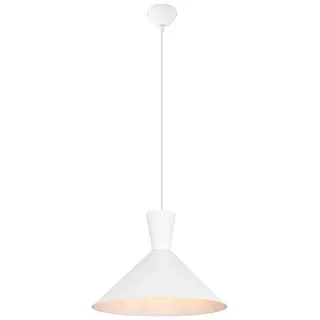 Reality Leuchten LED Pendelleuchte, Dimmfunktion, LED wechselbar, Warmweiß, Industrie-design für über Kücheninsel hängend einflammig, Weiß Ø 35cm weiß