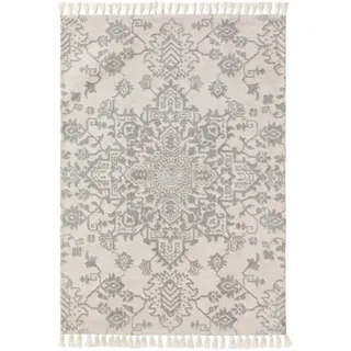 benuta Nest Teppich, Grau, Textil, Grafikmuster, Rechteckig, 120x170 cm, Gots, wasserabweisend, Teppiche & Böden, Teppiche