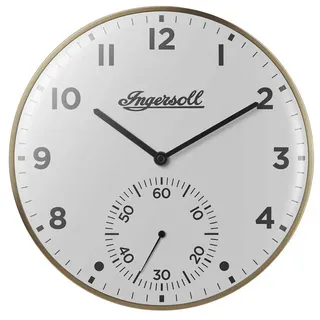 Ingersoll IC003GW Wanduhr mit kleiner Sekunde im retro Look 30 cm