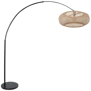Steinhauer LIGHTING LED Bogenlampe, Leuchtmittel nicht inklusive, Bogenstehlampe Stehlampe Standleuchte Leselampe Wohnzimmerlampe H 210 braun