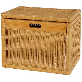Krines Home Aufbewahrungskorb Hoher Korb mit Deckel Rattan geflochten Regalkorb Aufbewahrungsbox, Mit Inlett beige