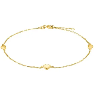 Fußkette AMOR "Golden Anklet", gold (goldfarben), Fußketten, Damen, Gelbgold 375