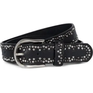 styleBREAKER Nietengürtel Unisex bunte Nieten Leder | Robustes Rindsleder mit PU-Beschichtung (3,3 cm), bunte Nieten & Vintage-Schließe, exakt kürzbar für coole Jeans & Streetwear - 85cm
