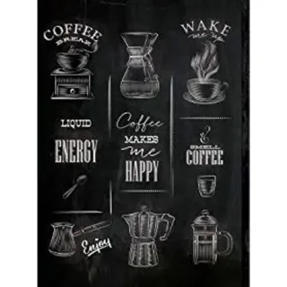 POSTER Kaffee & Wein Design Kaffeemaschine A4 Rahmenlos