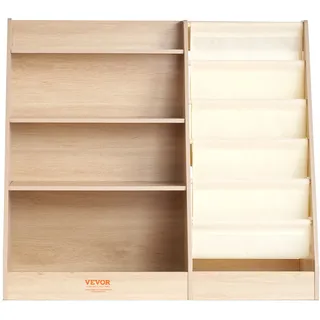 Vevor Kinderbücherregal 4-stöckig Holz braun
