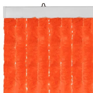 Moritz Flauschvorhang aus Chenille 90 x 220 cm orange Türvorhang als Fliegenschutz Insektenschutz für Camping Wohnwagen
