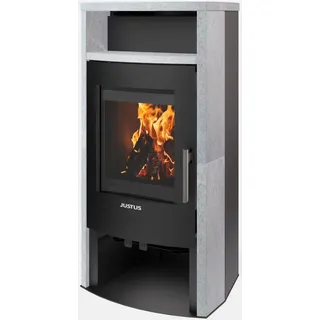 JUSTUS Kaminofen Lara, Exklusiv, schau das VIDEO! Lieferung bis ins Wohnzimmer, 6,5 kW, Zeitbrand, heizen mit erneuerbaren Energien schwarz